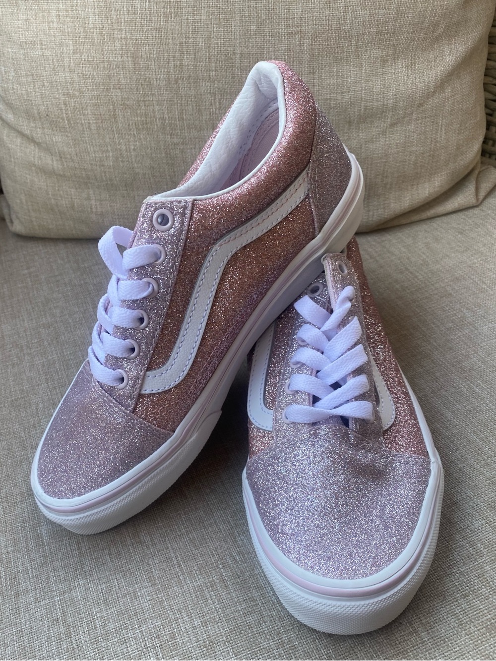 Vans Old Skool Orchid Pink Kids Glitter Shoes